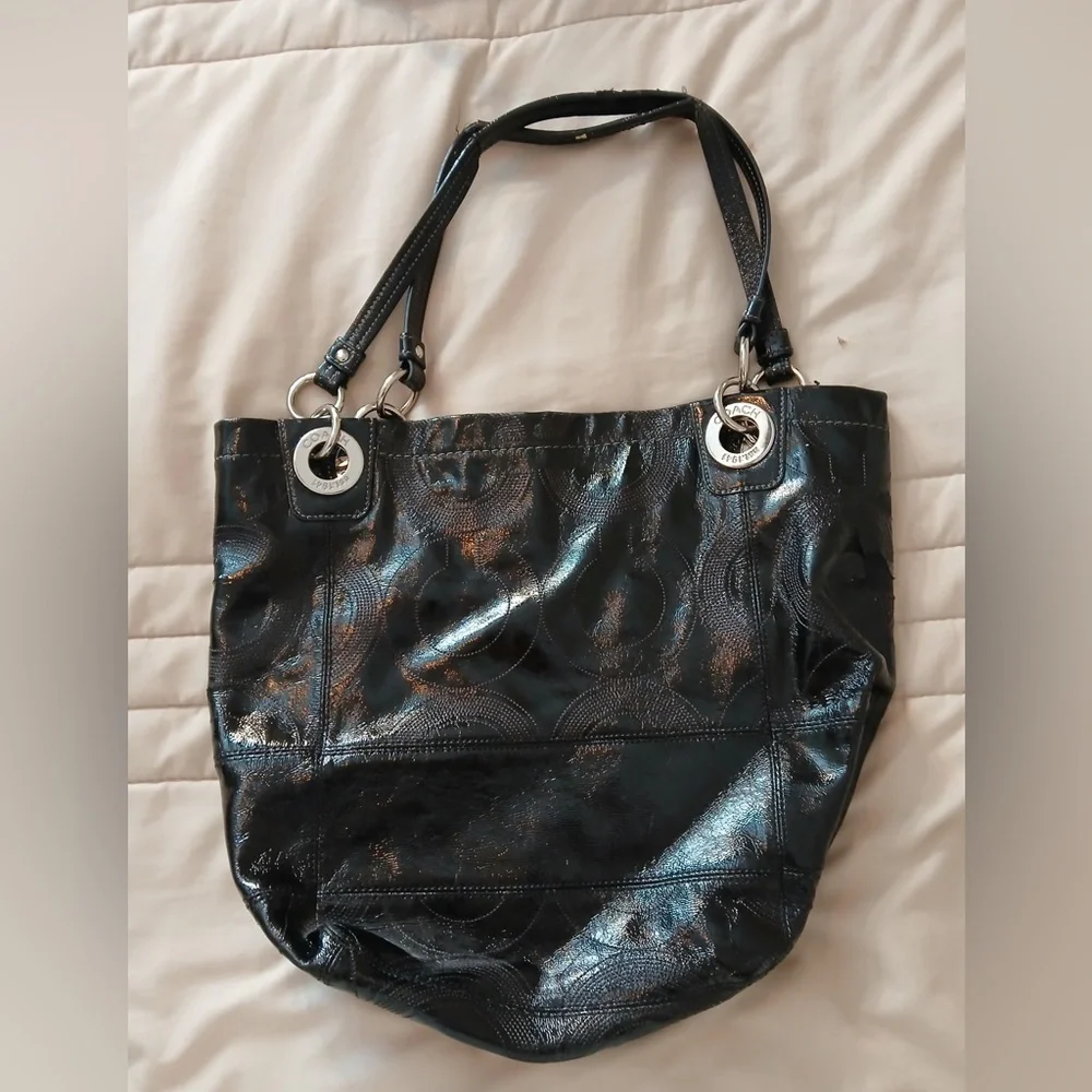 Coach Black Embossed Women's Tote Bag